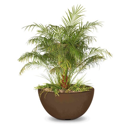The Outdoor Plus 30 Round Luna Planter Bowl - GFRC Concrete - Chocolate - OPT-LUNPO30-CHC